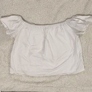 White off the shoulder t-shirt Sz L